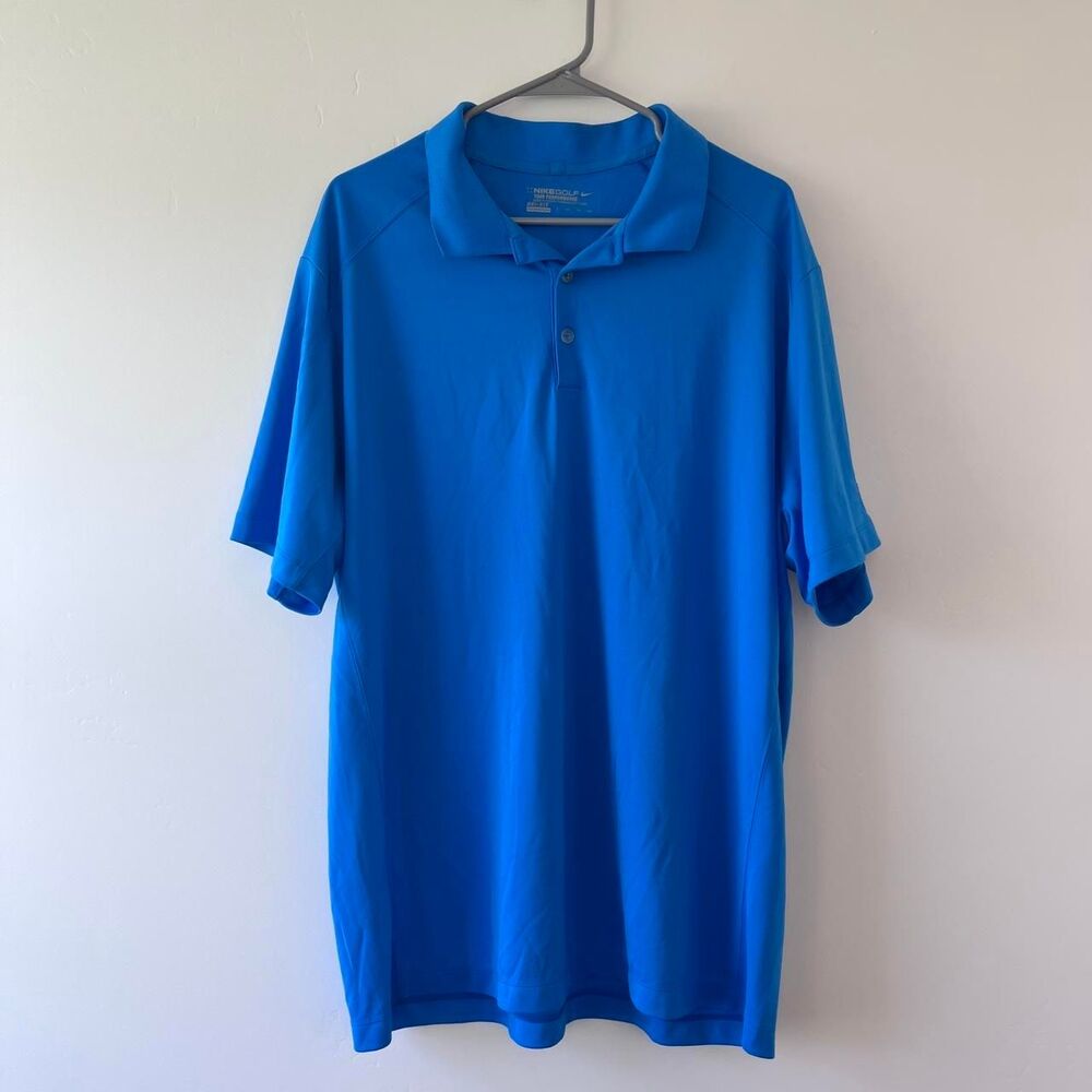 Nike Golf Dri-FIT Blue Mens Short Sleeve Polo Size XXL Athletic Activewear